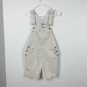 Vintage Bill Blass Cotton Shorts Overalls Denim Cream Size 8